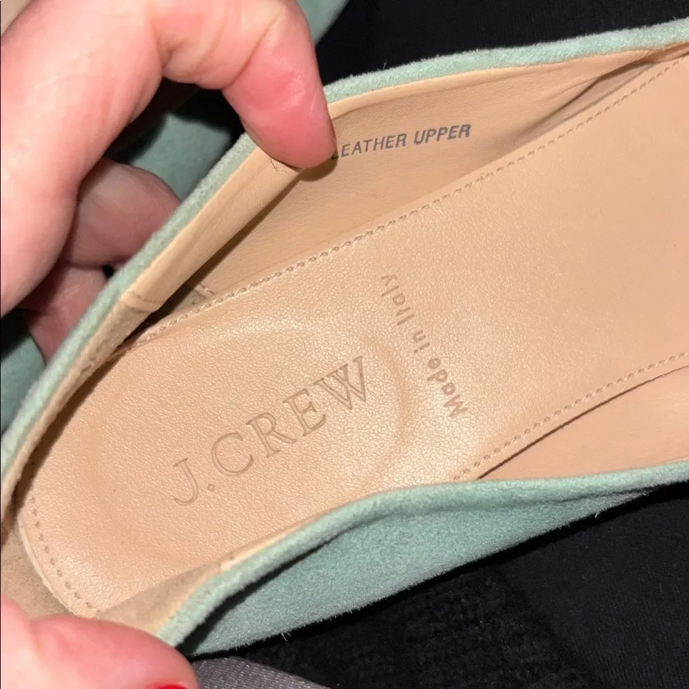 JCrew “Anya/CeCe” Italian Made Mint Turquoise Leather Suede Ballet Flats Size 7
